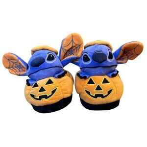 Stitch Halloween Slippers Disney 3D Jack-O-Lantern Pumpkin Slip-On Women’s 7-8